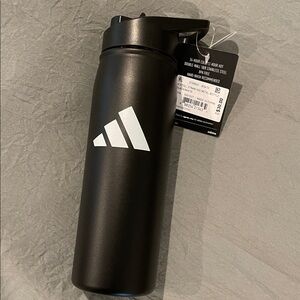 Adidas Matte Black Sports Bottle stainless steel. New with tags.